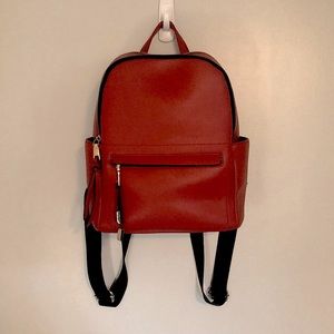 ❤️Red Faux Leather Large Capacity Backpack